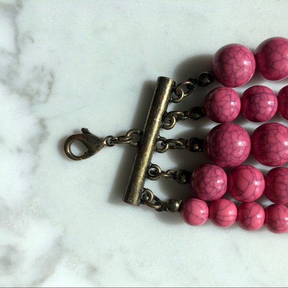 BaubleBar Globe Multi-strand Beaded Necklace Pink - Picture 11 of 13